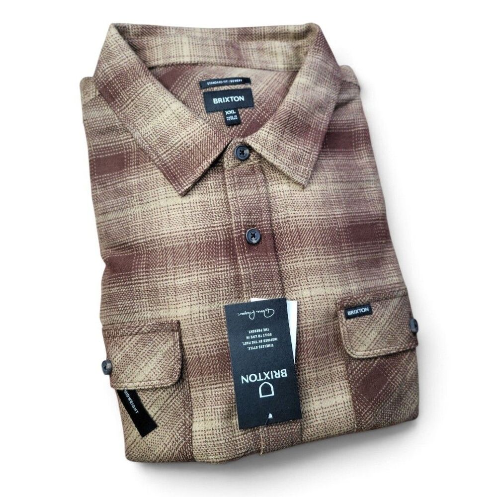 NWT Brixton Bowery Midweight Vegan Wool Blend Layering Flannel Shacket Mens 2XL